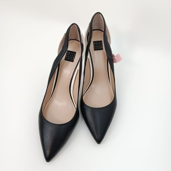 WHITE HOUSE BLACK MARKET WOMENS BLACK/WHITE PUMPS SIZE 9.5M - Picture 16 of 16